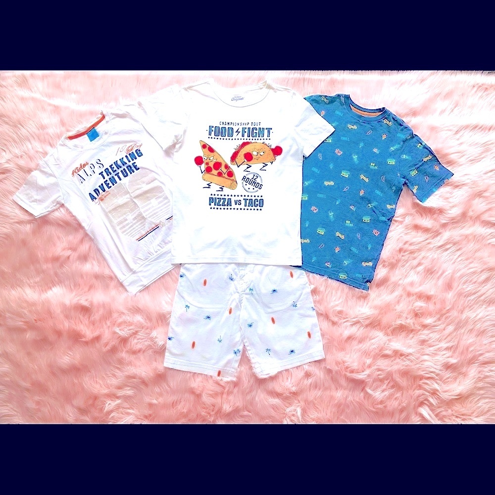 Boy T-Shirts + Matching Shorts Size 10-12 Years